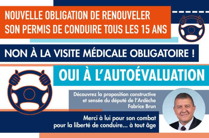 Autoévaluation plutôt que visite médicale lors du renouvellement du permis de conduire&nbsp;: la proposition d’un député 100 % validée par la LDC
