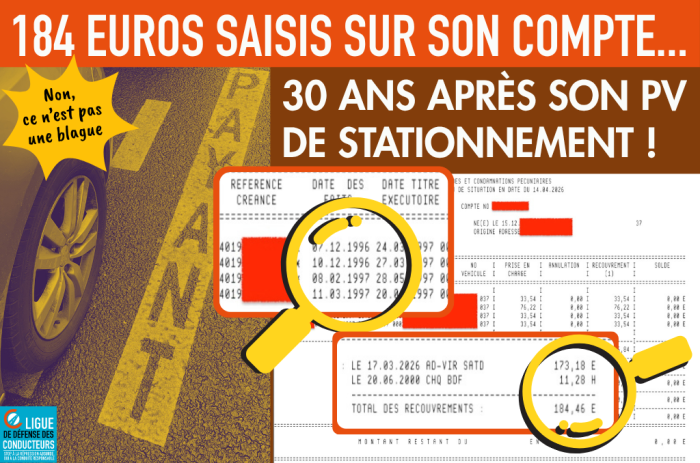 Amende impayée&nbsp;: trente ans plus tard, l’administration se sert directement sur le compte de notre sympathisant !