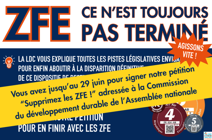 ZFE&nbsp;: nouvelle initiative parlementaire pour obtenir la suppression