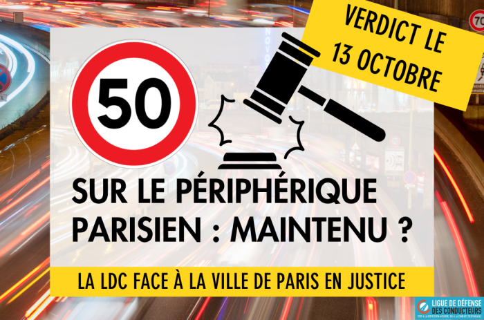 Périphérique à 50 km/h&nbsp;: la justice tranchera le 13 octobre